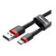 Изображение товара «Кабель Basues USB For Type-C 3A 2M Cafule Cable Black/Red» №1