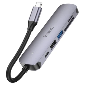 Изображение товара «Хаб 6 в 1 HOCO HB28 USB 2.0, 1 USB 3.0, Type-C, Card Reader SD, Micro SD, HDMI»
