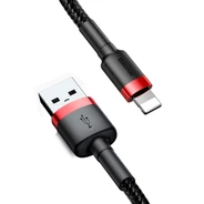 Кабель Baseus Cafule Cable USB or Lightning 2.4A 1М Black/Red