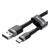 Кабель Basues USB For Type-C 3A 2M Cafule Cable Black/Grey